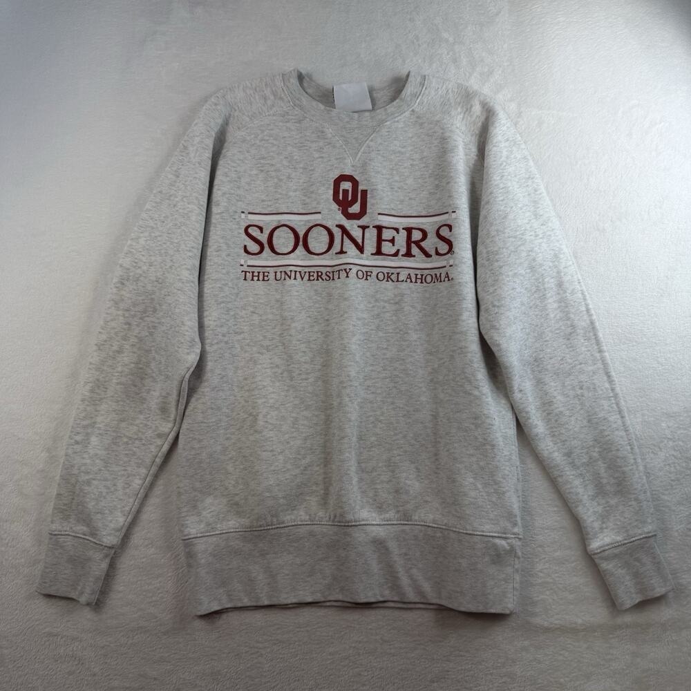 Vtg Champion S Small Sweatshirt OU Sooners Football Y2K 90s VTG Crew Neck Gray - Picture 2 of 11